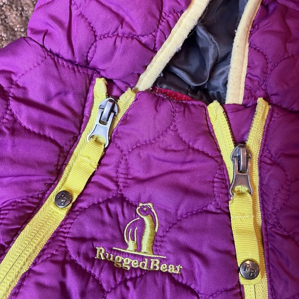 💜Rugged Bear Bunting / Snowsuit Quilted PolyesterZip Baby Size 12 Months GUC💜 - Picture 3 of 9